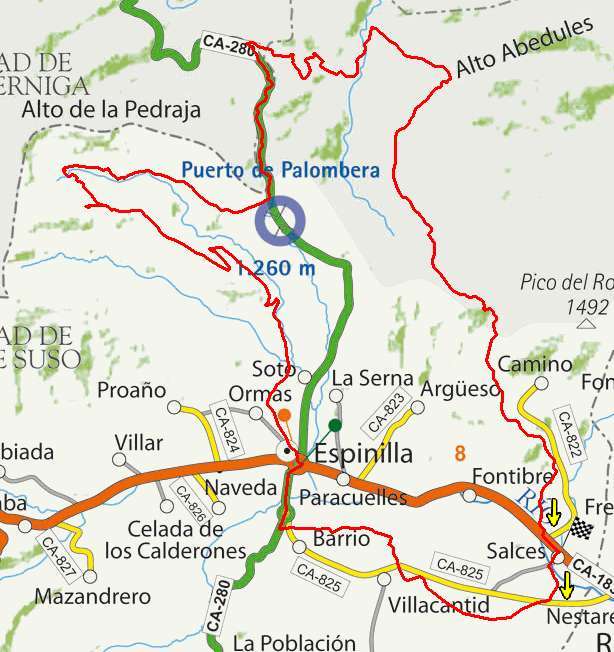 mapa ruta 38a